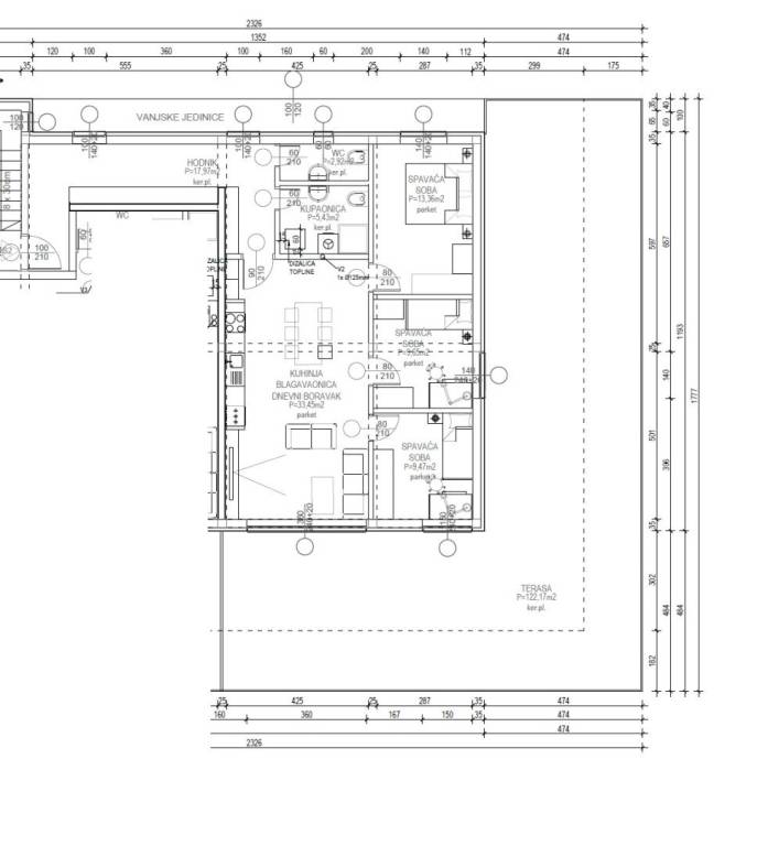 Prodaja stanova Zagreb, Stenjevec - novogradnja tlocrt stana S4