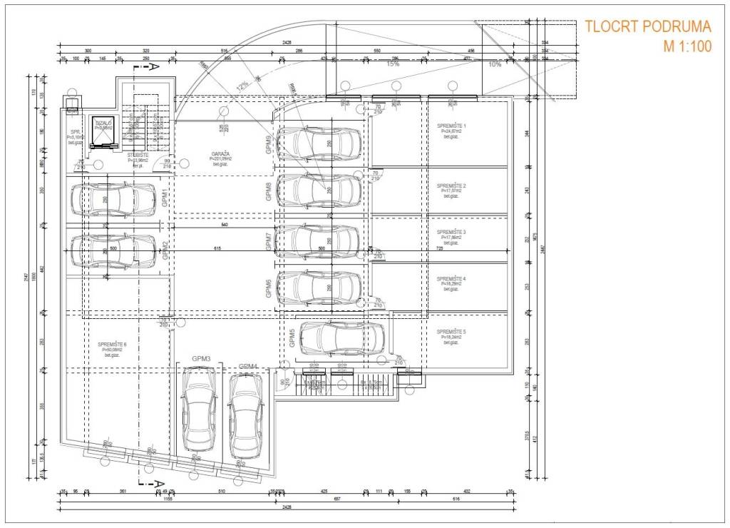 Prodaja stanova Zagreb, Stenjevec - novogradnja tlocrt podruma