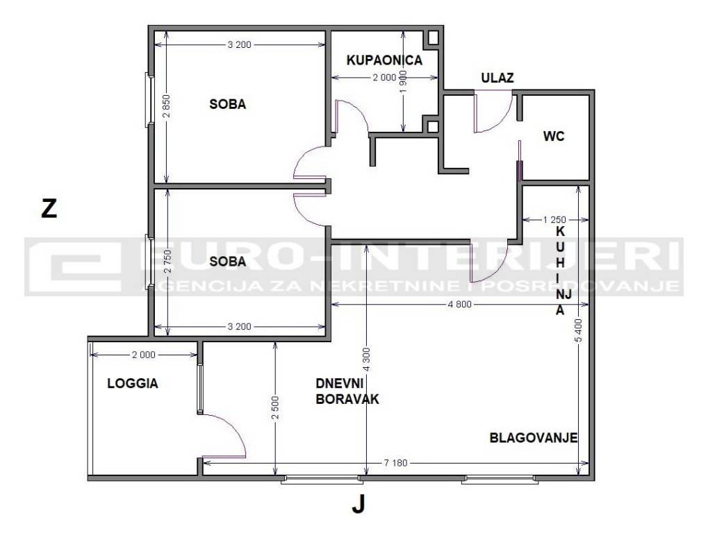 PRODAJA STANOVA ZAGREB, PODSUSED - TLOCRT