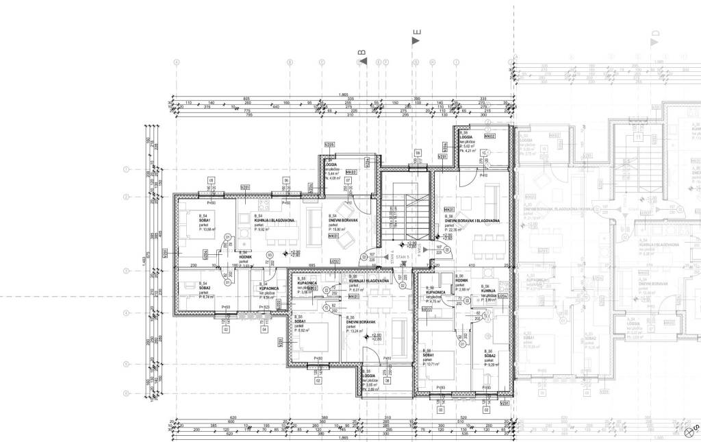 2. Prvi kat - zgrada B 4, 5, 6