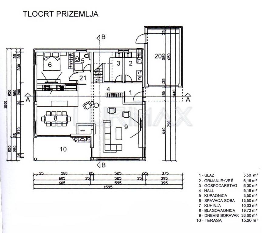 Tlocrt prizemlje